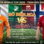 Ảnh bìa nhận định Bờ Biển Ngà vs Na Uy vòng 1/16 World Cup 2026 với sự góp mặt của Nicolas Pépé và Erling Haaland, xem trực tiếp bóng đá tại Xoilac TV.