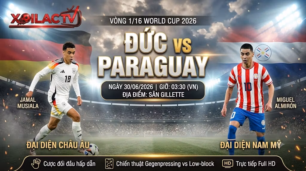 Nhận định Đức vs Paraguay (03h30 ngày 30/06/2026): Cỗ xe tăng bẻ gãy cánh Đại bàng